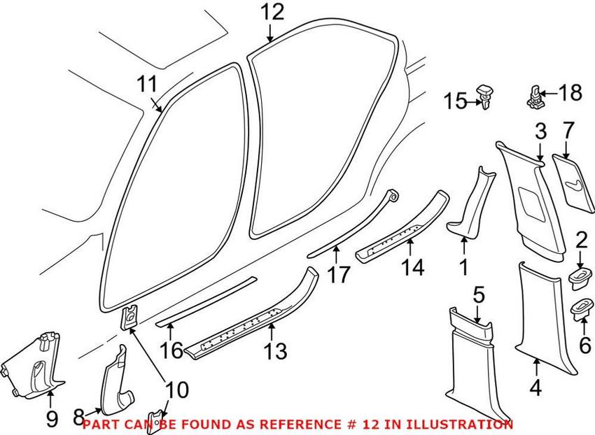 BMW Door Edge Protection - Rear Passenger Side (Beige) 51728175088